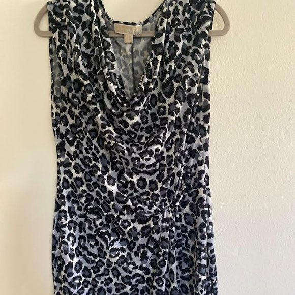 Michael Kors Dresses & Skirts - Michael Kors Leopard Dress with Drape Neck - Size L